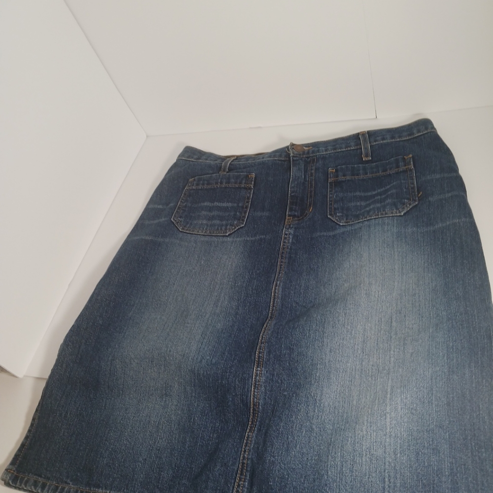 Abercrombie & Fitch Womens Jean Skirt Sz 12 Made In USA - Picture 11 of 13
